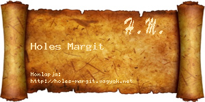 Holes Margit névjegykártya